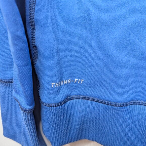 Nike Therma Fit Hoodie Blue Embroidered logo SZ M - Picture 3 of 5